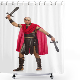 Personality  Gladiator Holding Swords Shower Curtains