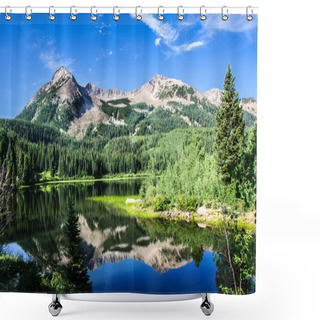 Personality  Colorado Lake And Mountains Shower Curtains