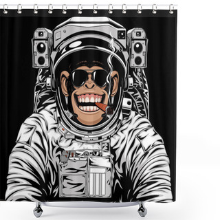 Personality  Monkey Cheerful Astranavt Shower Curtains