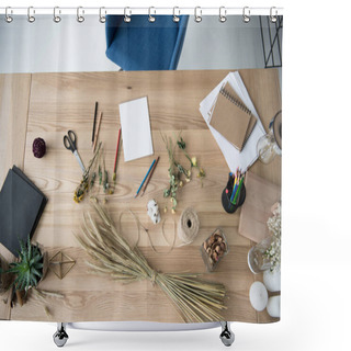 Personality  Florist Workplace In Office  Shower Curtains