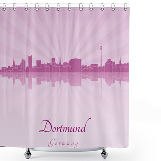 Personality  Dortmund Skyline In Purple Radiant Orchid Shower Curtains