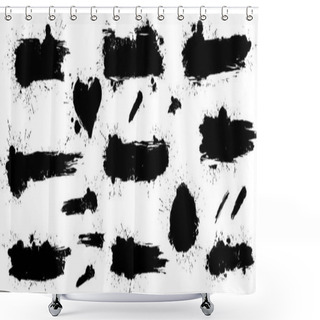 Personality  Vector Paintbrush Set,  Brush Strokes Templates. Grunge Design  Shower Curtains