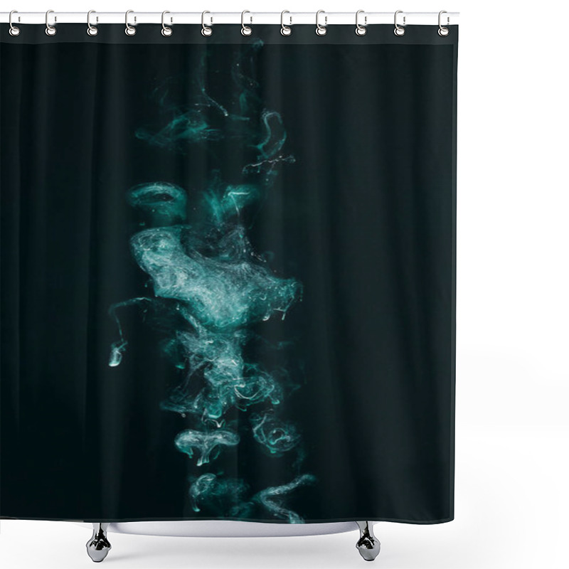 Personality  abstract magic background with turquoise paint on black  shower curtains