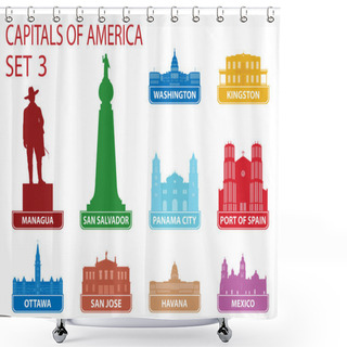 Personality  Capitals Of America Shower Curtains