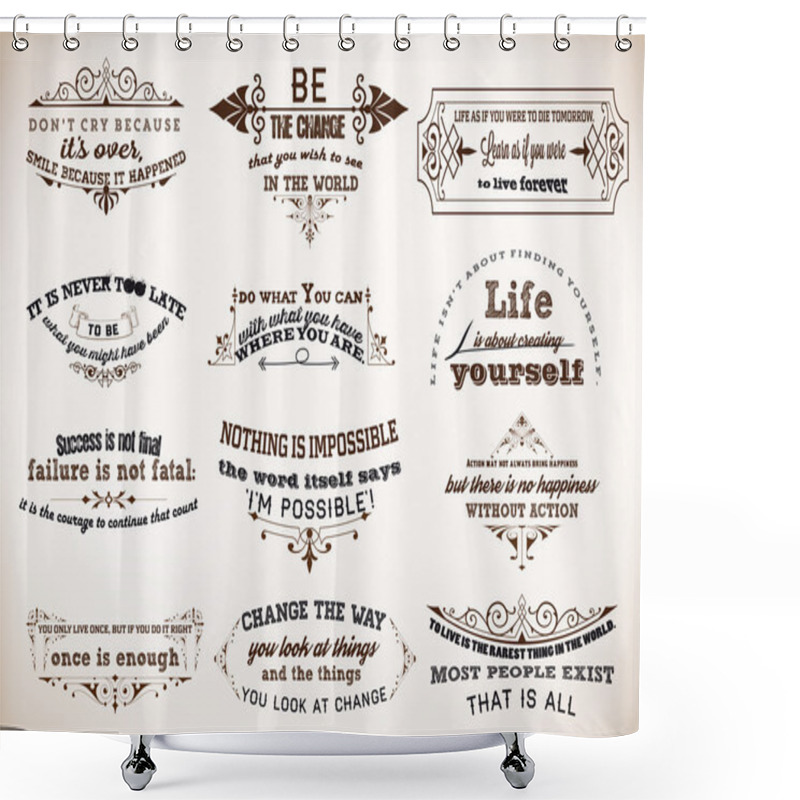 Personality  Set of Quotes Posters, Vector Design. Motivational Quotes for In shower curtains