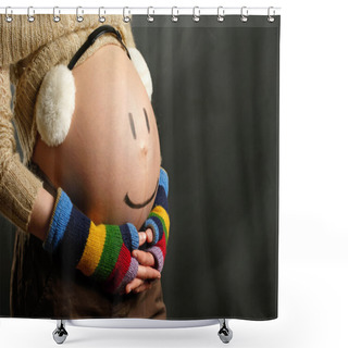 Personality  Pregnant Woman Shower Curtains