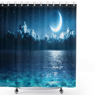 Personality  Romantic Moon On Sea In Magic Night Shower Curtains