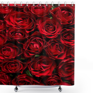 Personality  Background Of Red Roses Flowers Shower Curtains