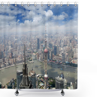 Personality  Aerial View Of Modern Metropolis Shower Curtains
