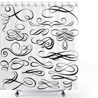 Personality  Calligraphic Elements Shower Curtains