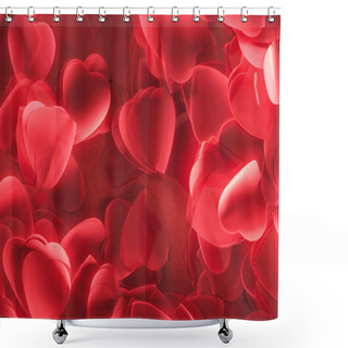 Personality  Romantic Decorative Red Heart Shaped Petals, Valentines Day Background      Shower Curtains