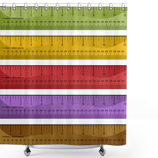 Personality  Millimeter Inch Ruler Set Shower Curtains