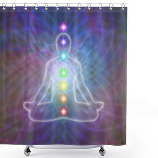 Personality  Chakra Meditation On Energy Matrix Web Shower Curtains