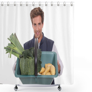 Personality  Portrait Of A Gardener Shower Curtains