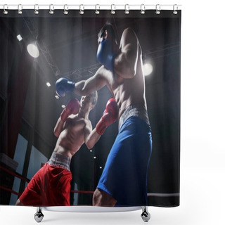 Personality  Fighting In Boxing Ring Shower Curtains