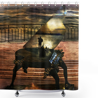 Personality  Gondolier`s Sonata Shower Curtains