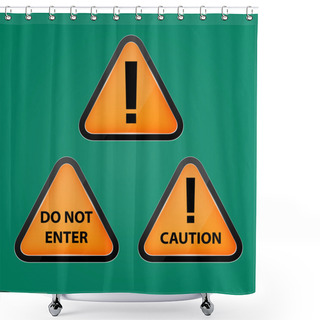Personality  Set Of Warning Signs Shower Curtains