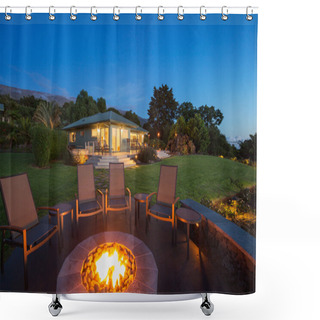 Personality  Luxury Backyard Fire Pit Shower Curtains