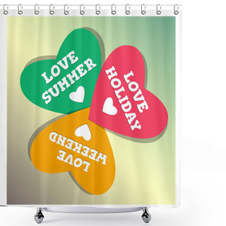 Personality  Holiday Hearts  Banner Vector Illustration   Shower Curtains