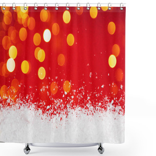 Personality  White Snow Bokeh Together With Red Abstract Background Shower Curtains