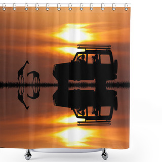 Personality  Jeep Safari At Sunset Shower Curtains