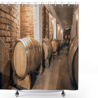 Personality  Wine Barrels In Cellar Of Malbec, Mendoza Province, Argentina Shower Curtains
