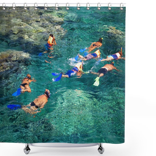 Personality  Group Of Divers In The Sea Shower Curtains