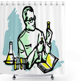 Personality  A Portrait Of A Scientist Shower Curtains