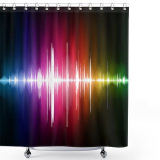 Personality  Pulse Wave Background Shower Curtains