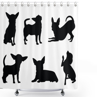 Personality  Chihuahua Dog Illustration Set Shower Curtains