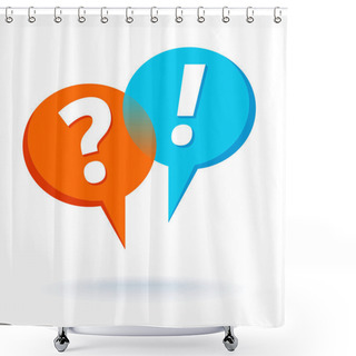 Personality  Question Mark And Exclamation Point Shower Curtains