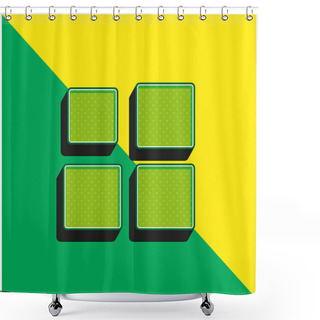 Personality  Array Green And Yellow Modern 3d Vector Icon Logo Shower Curtains