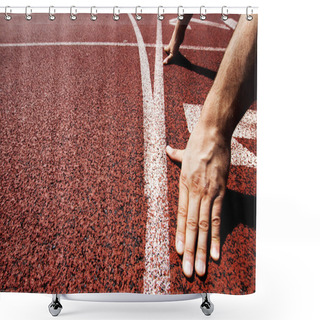 Personality  Hands On Starting Line Shower Curtains