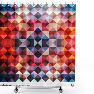 Personality  Abstract Colorful Triangles Background. Vector. Shower Curtains