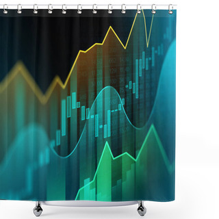Personality  Stock Market Or Forex Trading Graph In Graphic Concept Suitable For Financial Investment Or Economic Trends Business Idea And All Art Work Design. Abstract Finance Background Shower Curtains