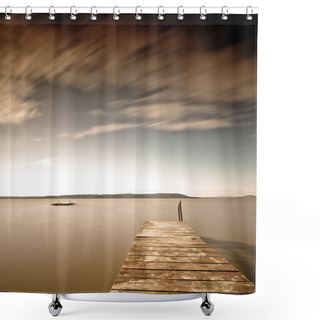 Personality  Pier In Lake Shower Curtains