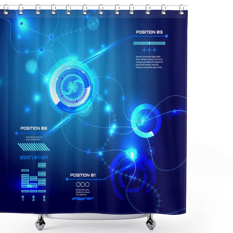 Personality  Sci Fi Futuristic User Interface Shower Curtains