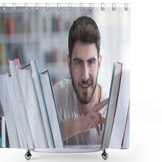 Personality  Student Study  In School Library Shower Curtains