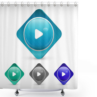 Personality  Vector Play Buttons. Vector Illustration. Shower Curtains