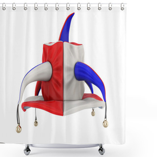 Personality  Jester Hat On A White. Shower Curtains