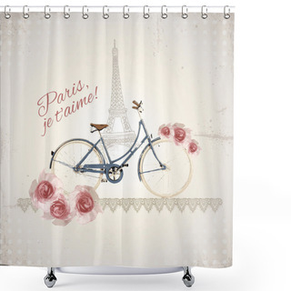 Personality  Romantic Postcard From Paris Shower Curtains