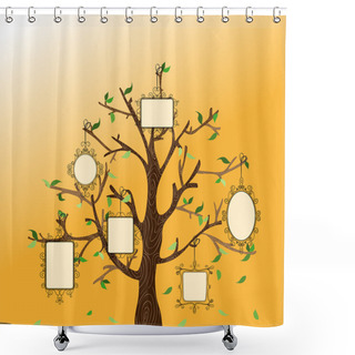 Personality  Vintage Memories Tree Shower Curtains