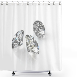 Personality  Three Round, Old European Cut Diamonds Shower Curtains