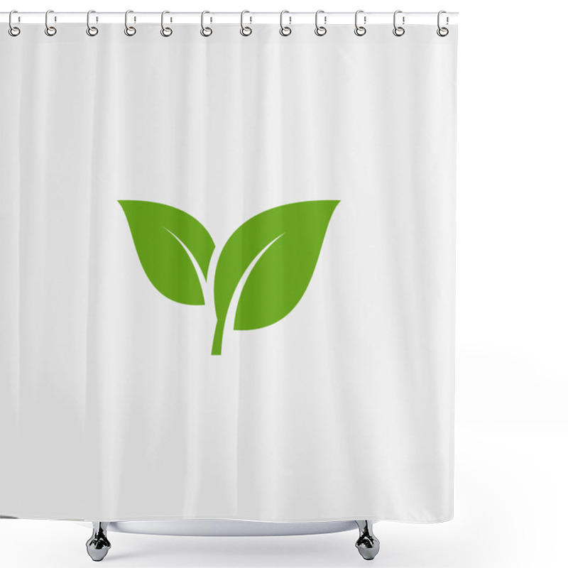 Personality  Flat leaves icons. Leaf vector illustration shower curtains
