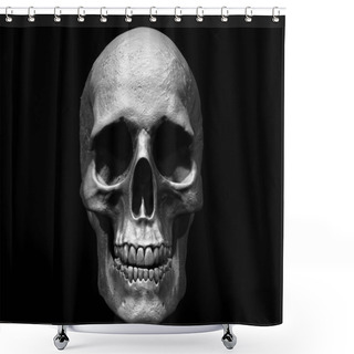 Personality  Human Skull 3d Illustration Isolated In Background Shower Curtains