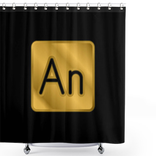 Personality  Animate Gold Plated Metalic Icon Or Logo Vector Shower Curtains
