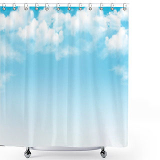 Personality  Blue Sky With Clouds. Vector Background Shower Curtains