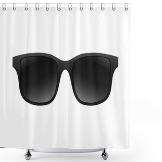 Personality  Sunglasses Sign. Symbol Black Sunglasses Isolated On White Background. Vector Illustration Shower Curtains