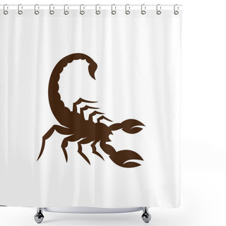 Personality  Scorpion Logo Icon Vector Shower Curtains
