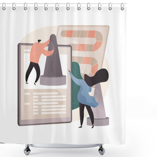 Personality  Online Board Gaming Abstract Concept Vector Illustration. Shower Curtains